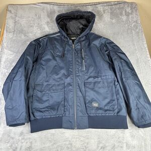 Walls Workwear Jacket Mens 2XL Navy Hooded Quilted Insulated Winter Work Coat